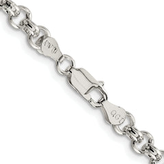 Sterling Silver Rhodium-plated 5mm Rolo Chain