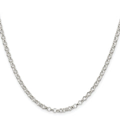 Sterling Silver Rhodium-plated 3.5mm Rolo Chain