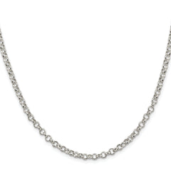 Sterling Silver Rhodium-plated 4mm Rolo Chain