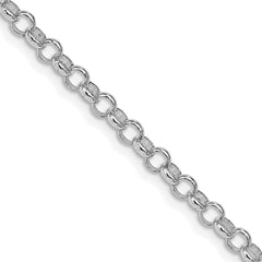 Sterling Silver Rhodium-plated 4mm Rolo Chain