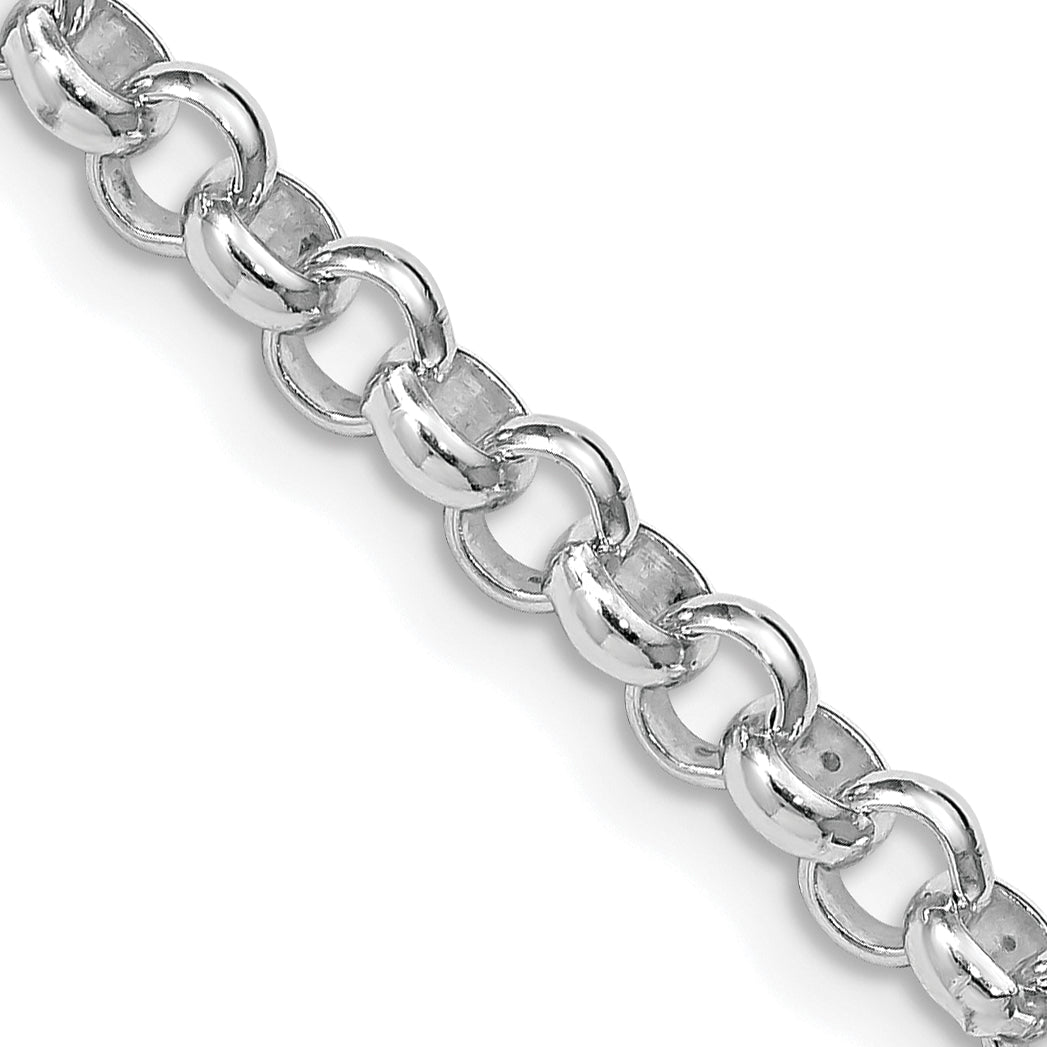 Sterling Silver Rhodium-plated 4.6mm Rolo Chain