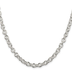 Sterling Silver Rhodium-plated 6.1mm Cable Chain