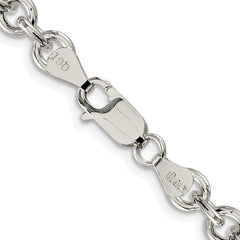 Sterling Silver Rhodium-plated 6.1mm Cable Chain