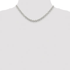 Sterling Silver Rhodium-plated 6.1mm Cable Chain