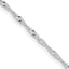Sterling Silver Rhodium-Plated Singapore Chain Necklace 1.75mm