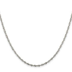 Sterling Silver Rhodium-plated 2mm Singapore Chain