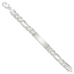 Sterling Silver Figaro Link ID Bracelet