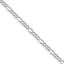 Sterling Silver Rhodium-plated 4.3mm Pav‚ Flat Figaro Chain