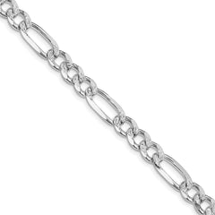 Sterling Silver Rhodium-plated 7.25mm Pav‚ Flat Figaro Chain