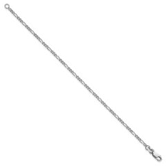 Sterling Silver Rhodium-plated 2.25mm Figaro Chain