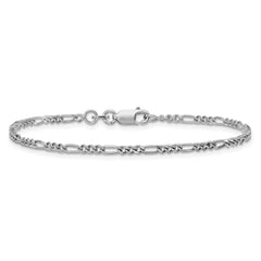 Sterling Silver Rhodium-plated 2.25mm Figaro Chain