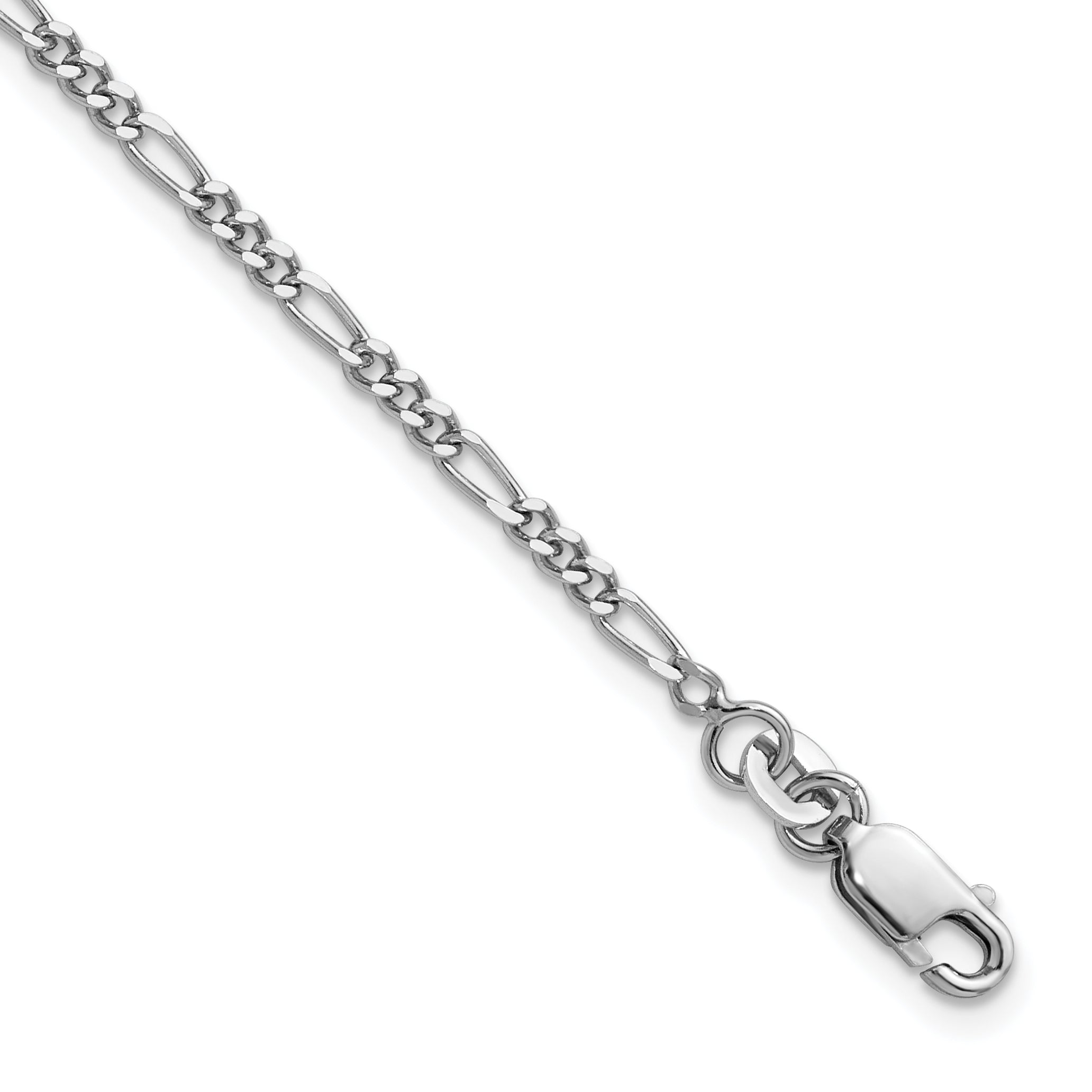 Sterling Silver Rhodium-plated 2.25mm Figaro Chain