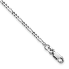 Sterling Silver Rhodium-plated 2.25mm Figaro Chain