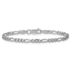 Sterling Silver Rhodium-plated 3.5mm Figaro Chain