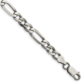 Sterling Silver Antiqued 6.5mm Figaro Chain