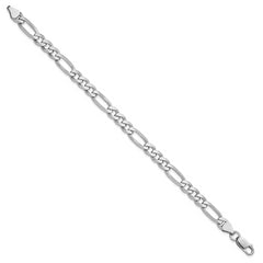 Sterling Silver Rhodium-plated 6.5mm Figaro Chain