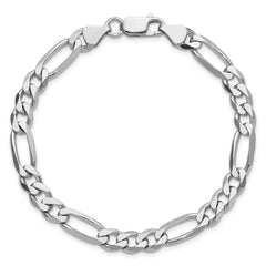 Sterling Silver Rhodium-plated 6.5mm Figaro Chain