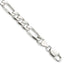 Sterling Silver Figaro Chain Necklace 7.5mm