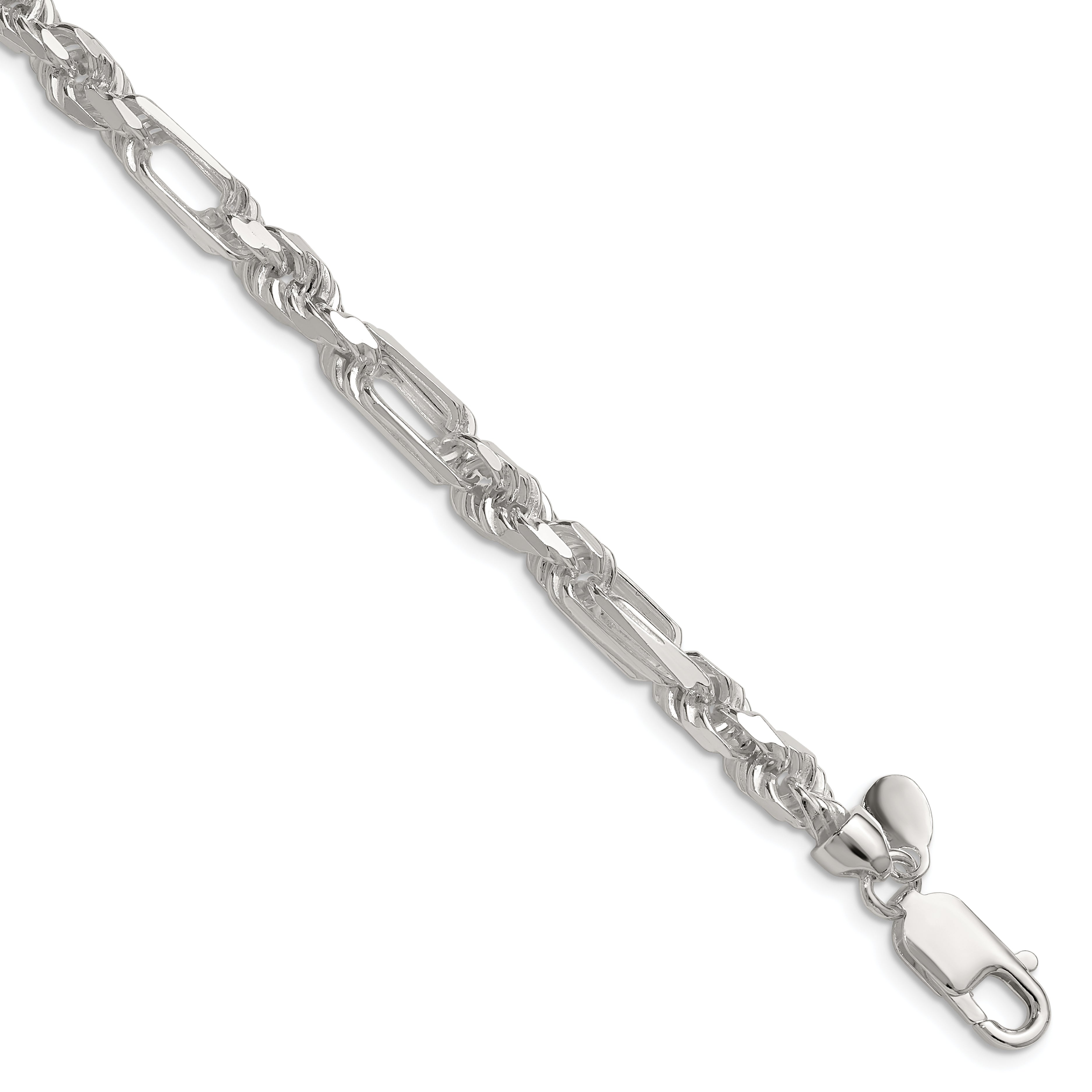 Sterling Silver 6mm D/C Figarope Chain