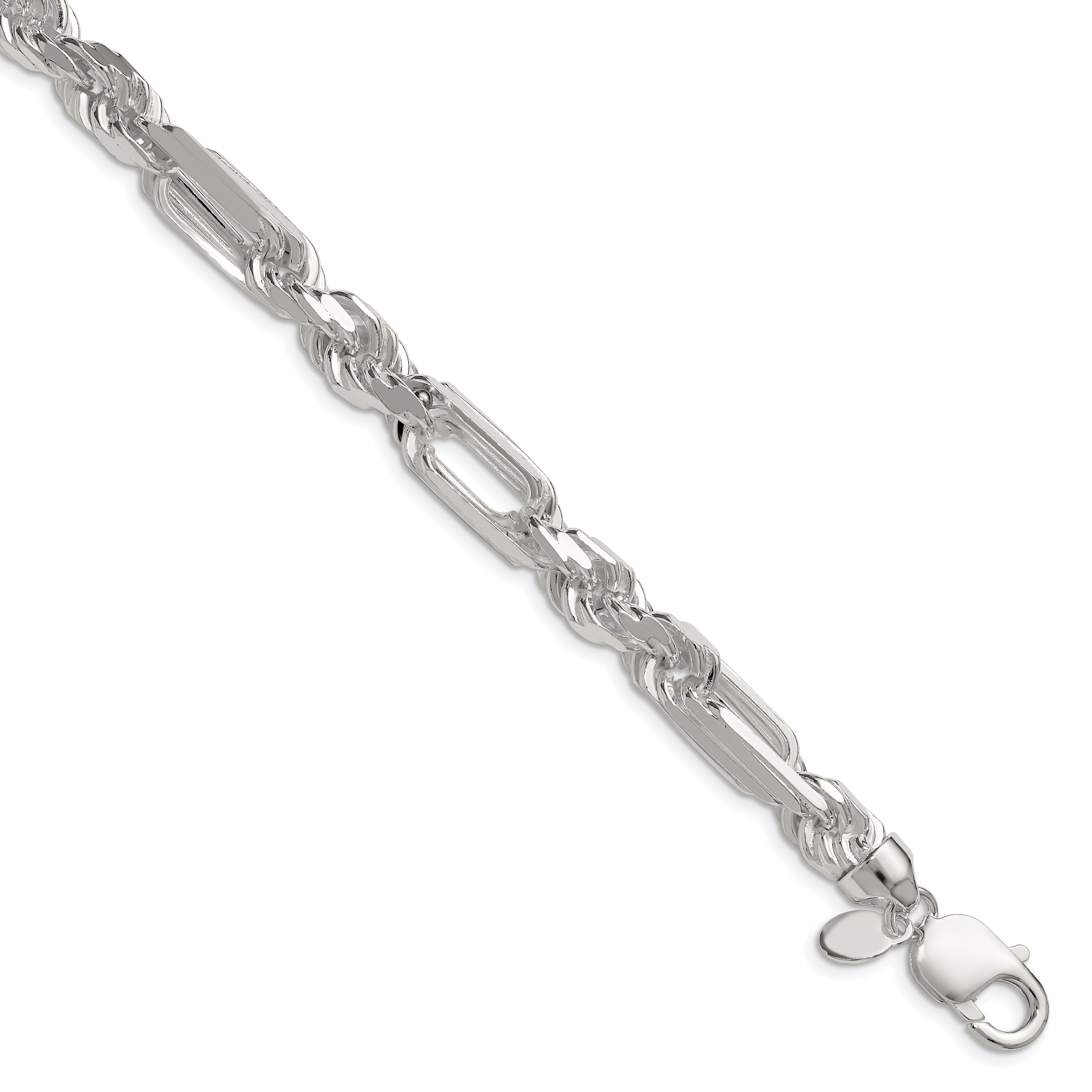 Sterling Silver 8mm D/C Figarope Chain