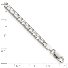 Sterling Silver 4mm D/C Square Curb Chain