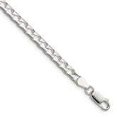 Sterling Silver 4mm D/C Square Curb Chain