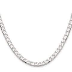 Sterling Silver Rhodium-plated 5mm D/C Square Curb Chain