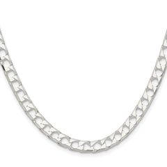 Sterling Silver Rhodium-plated 5.75mm D/C Square Curb Chain
