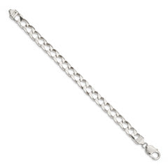 Sterling Silver 7.2mm D/C Square Curb Chain