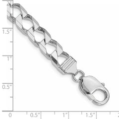 Sterling Silver Rhodium-plated 7.2mm D/C Square Curb Chain
