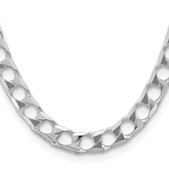 Sterling Silver Rhodium-plated 10.3mm D/C Square Curb Chain