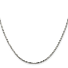 Sterling Silver Rhodium-plated 2mm Diamond-cut Round Franco Chain