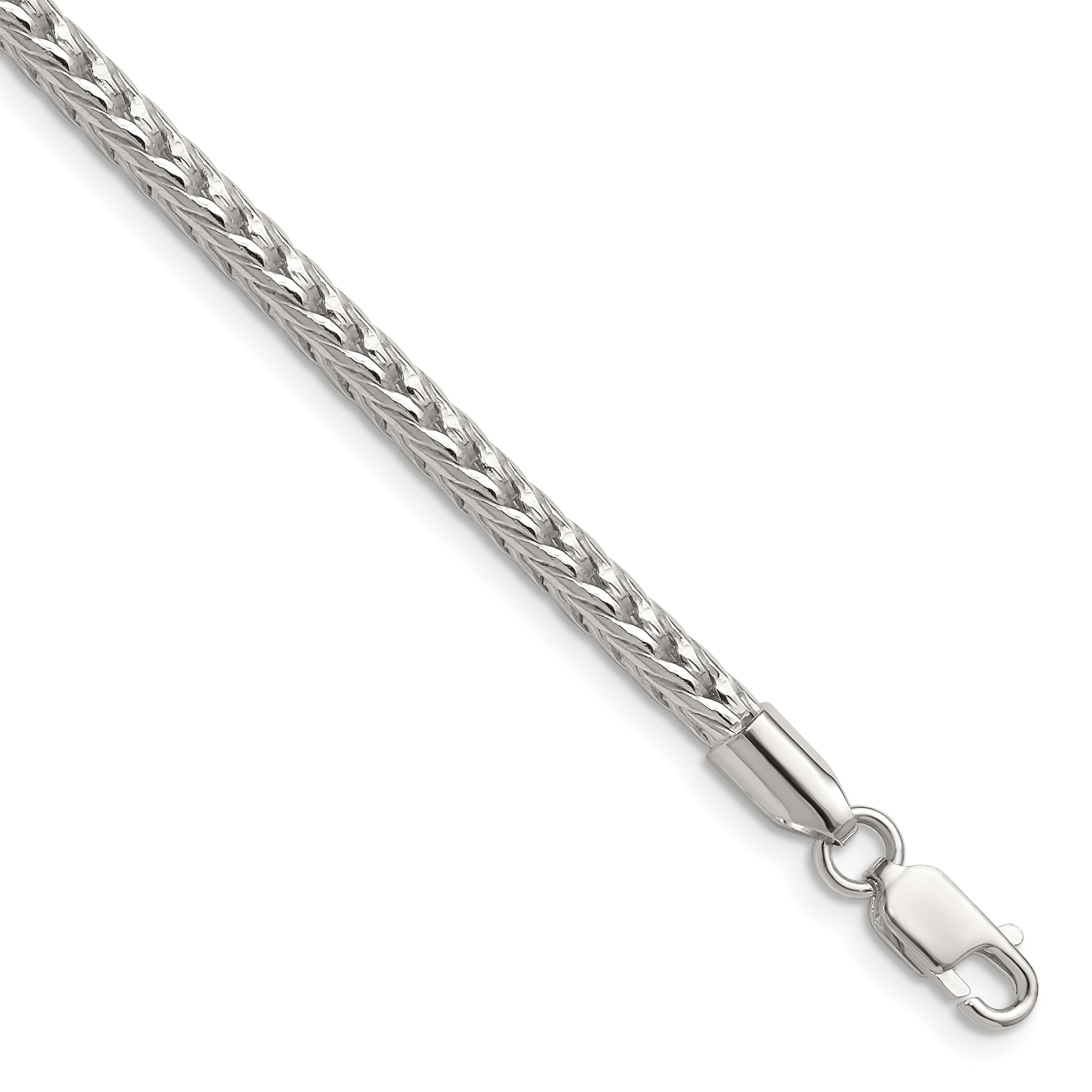Sterling Silver 3.4mm Diamond-cut Round Franco Chain