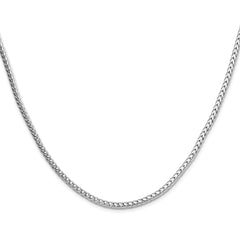 Sterling Silver Rhodium-plated 3.4mm Diamond-cut Round Franco Chain