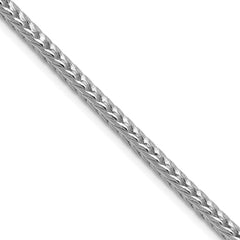 Sterling Silver Rhodium-plated 3.4mm Diamond-cut Round Franco Chain