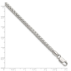 Sterling Silver 3.8mm Diamond-cut Round Franco Chain