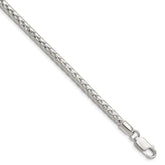 Sterling Silver 3.8mm Diamond-cut Round Franco Chain