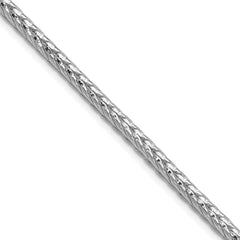 Sterling Silver Rhodium-plated 3.8mm Diamond-cut Round Franco Chain
