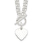 Sterling Silver Engraveable Heart Disc on Fancy Link Toggle 18in Necklace