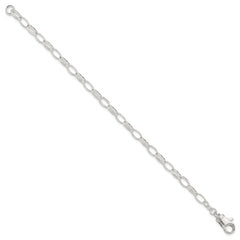 Sterling Silver 10 inch Solid Polished Fancy Link Anklet