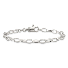 Sterling Silver 10 inch Solid Polished Fancy Link Anklet