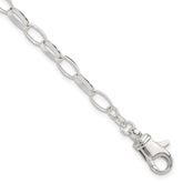 Sterling Silver 10 inch Solid Polished Fancy Link Anklet