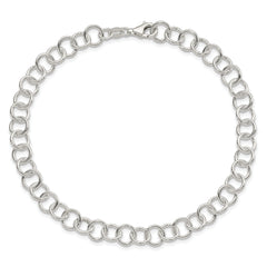 Sterling Silver 10inch Polished Fancy Link Anklet