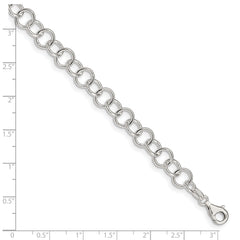 Sterling Silver 10inch Polished Fancy Link Anklet