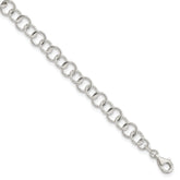 Sterling Silver 10inch Polished Fancy Link Anklet