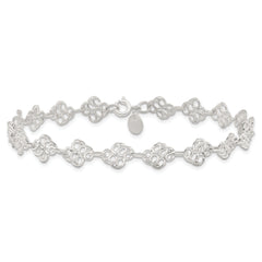 Sterling Silver 10inch Fancy Polished Anklet
