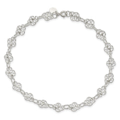Sterling Silver 10inch Fancy Polished Anklet