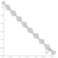 Sterling Silver 10inch Fancy Polished Anklet