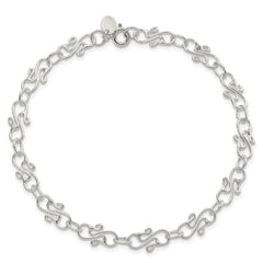 Sterling Silver 10inch Fancy Polished Anklet