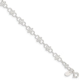 Sterling Silver 10inch Fancy Polished Anklet